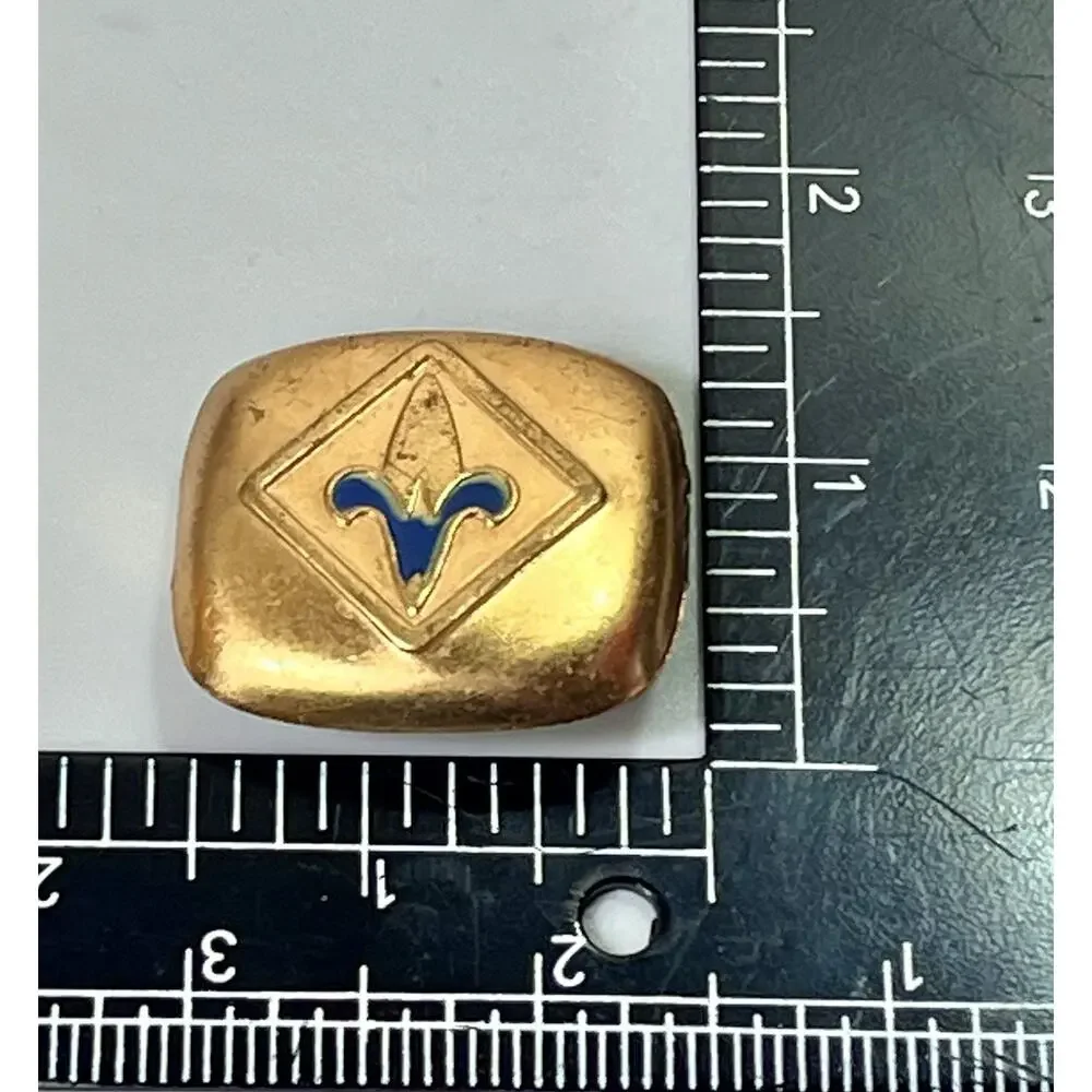 Scout Webelos Scarf Tie Clip Neckerchief Slide Boy Scouts VTG Gold Tone